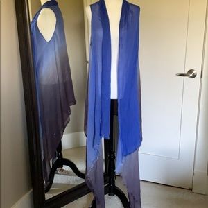 🔥 2 for 20🔥 Blue ombré duster vest scarf